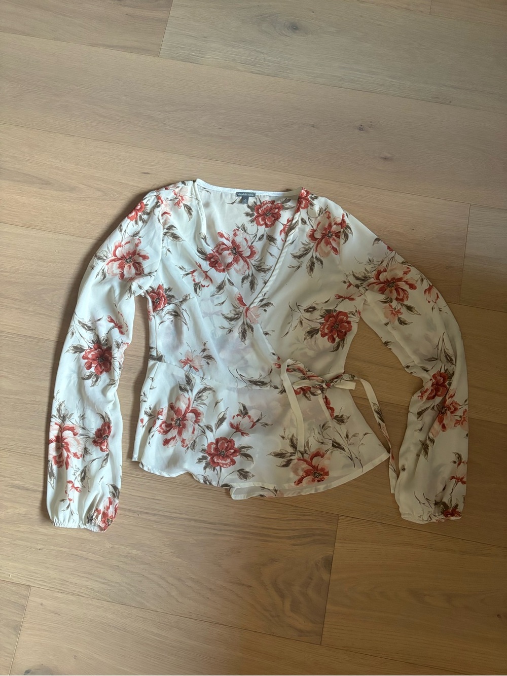 Charlotte Russe white Floral long sleeve blouse